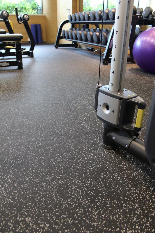 Rubber Gym Flooring - Black with Gray Fleck - Muscle D Fitness - 6m & 8mm Thickness