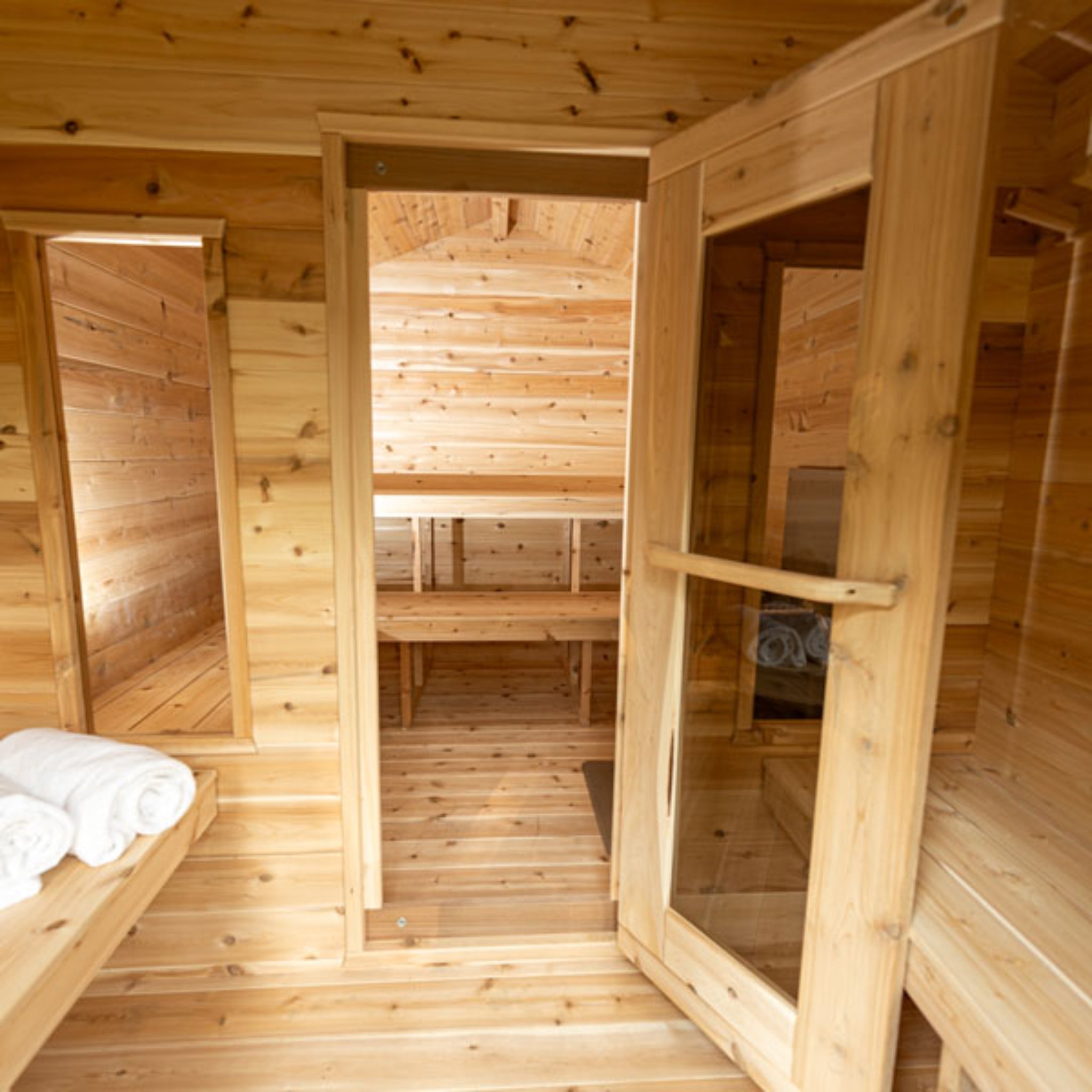 Dundalk LeisureCraft CT Georgian Cabin Sauna with Changeroom – Outdoor Cedar Sauna