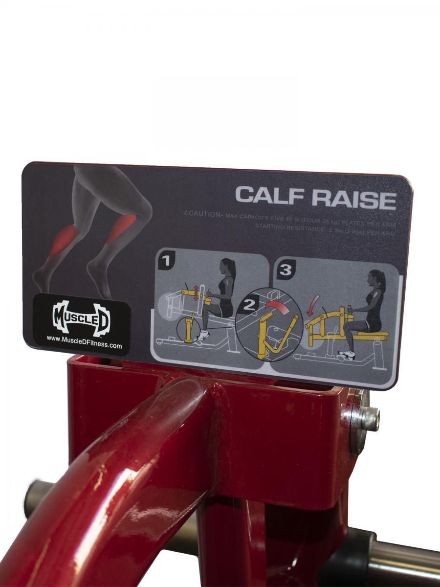 Elite Leverage Seated Calf - Muscle D Fitness - Commercial Grade - Adjustable Seat - Plate Loaded