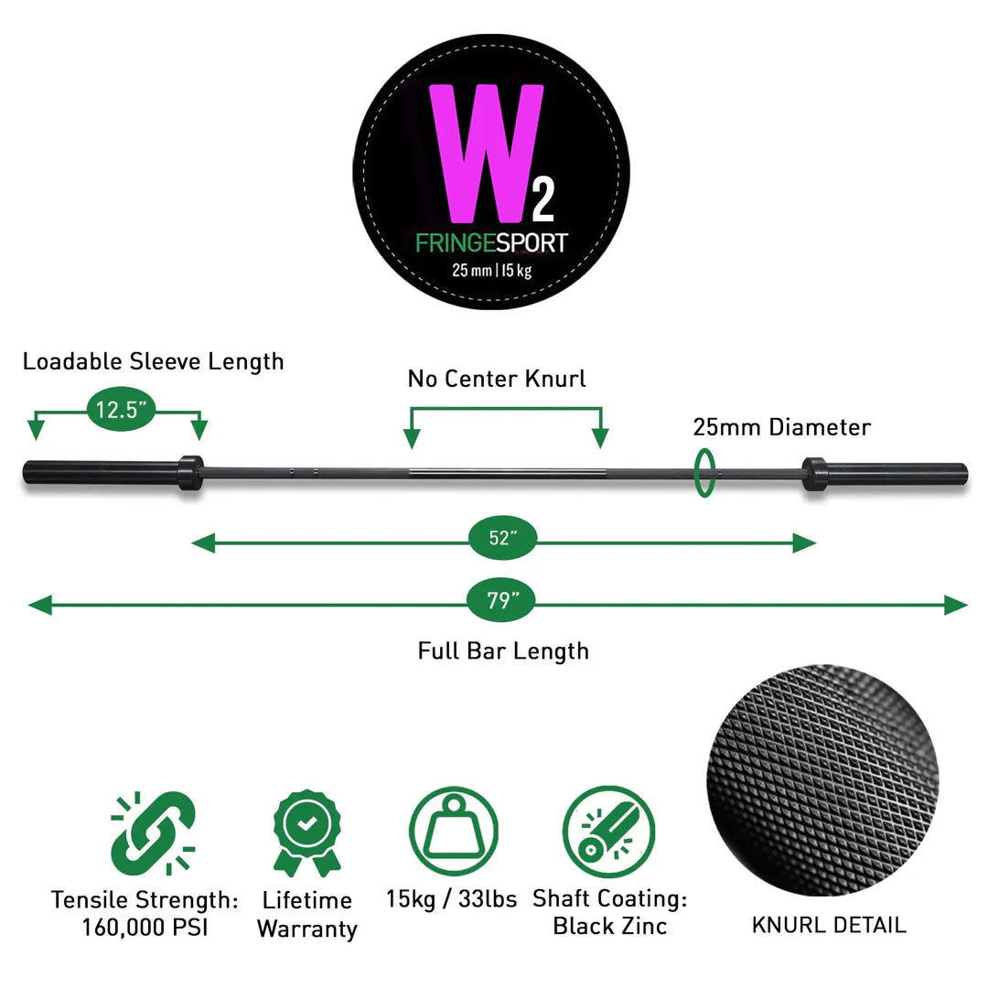 Fringe Sport Wonder Woman Olympic Bearing Barbell - 15 KG