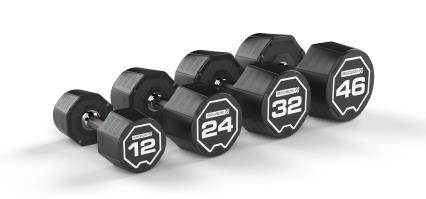 Escape Fitness 130-150lb Nucleus Urethane Dumbbell Set