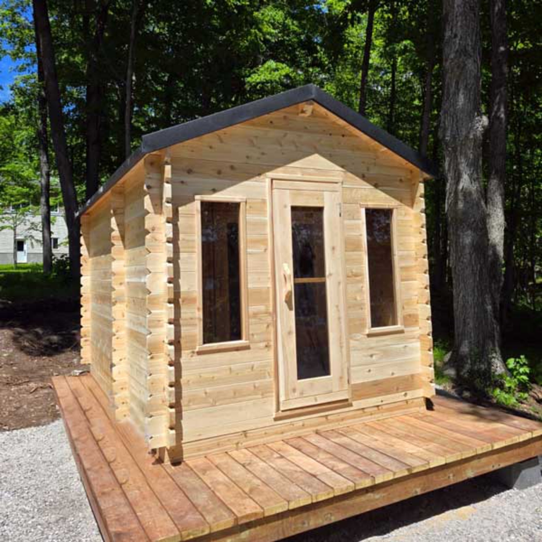 Dundalk LeisureCraft CT Georgian Cabin Sauna with Changeroom – Outdoor Cedar Sauna