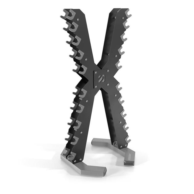 Escape Fitness 2.5–25 lb Urethane Dumbbell Set with XRACK 2.0 Vertical Rack